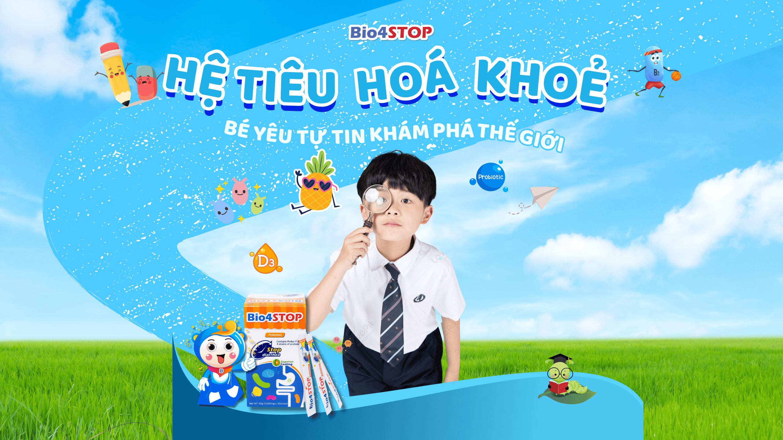 hệ tiêu hóa khỏe, bé yêu khám phá thế giới