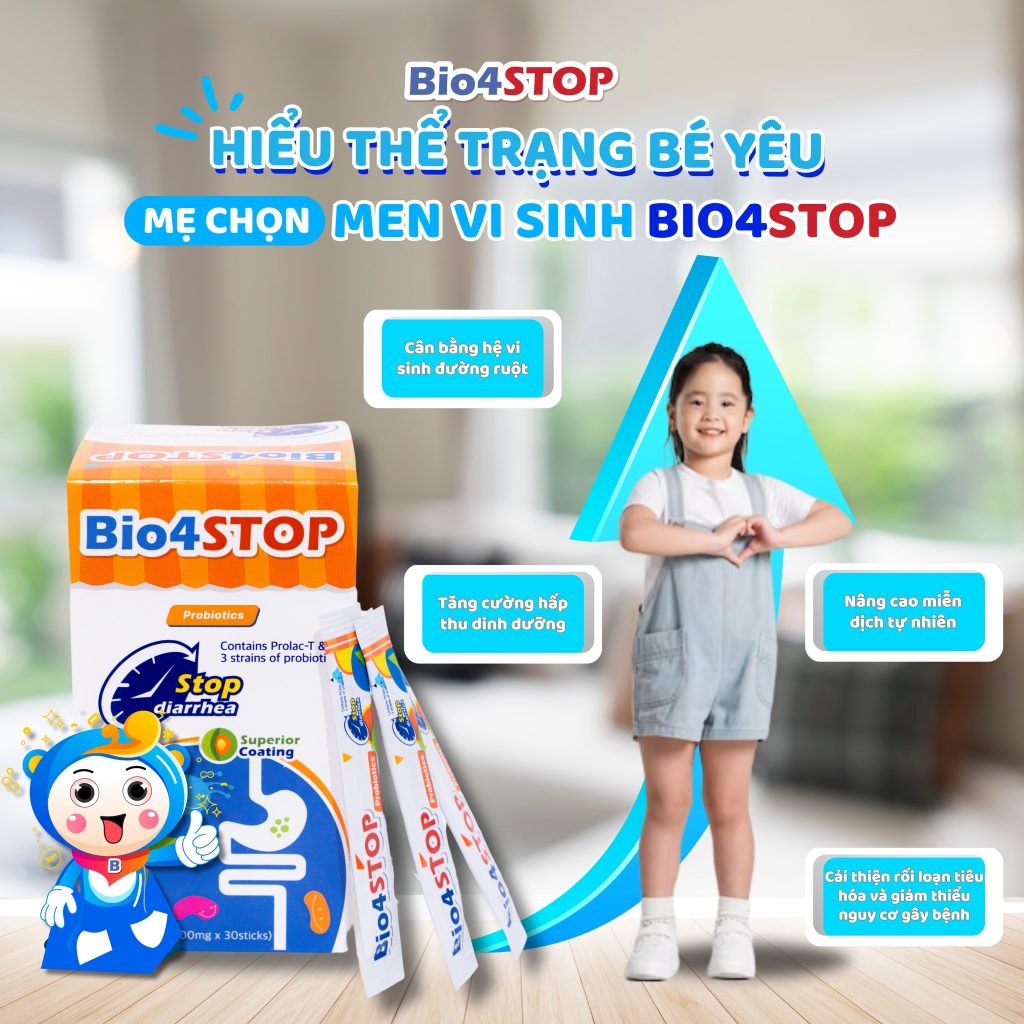 hieu the trang be yeu me chọn men vi sinh Bio4STOP