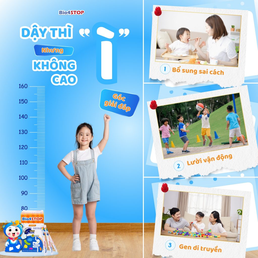 Phát triển chiều cao cho con nhờ men vi sinh Bio4STOP