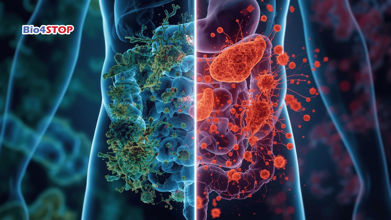 Minh họa Tác động của Kháng sinh lên Đường ruột