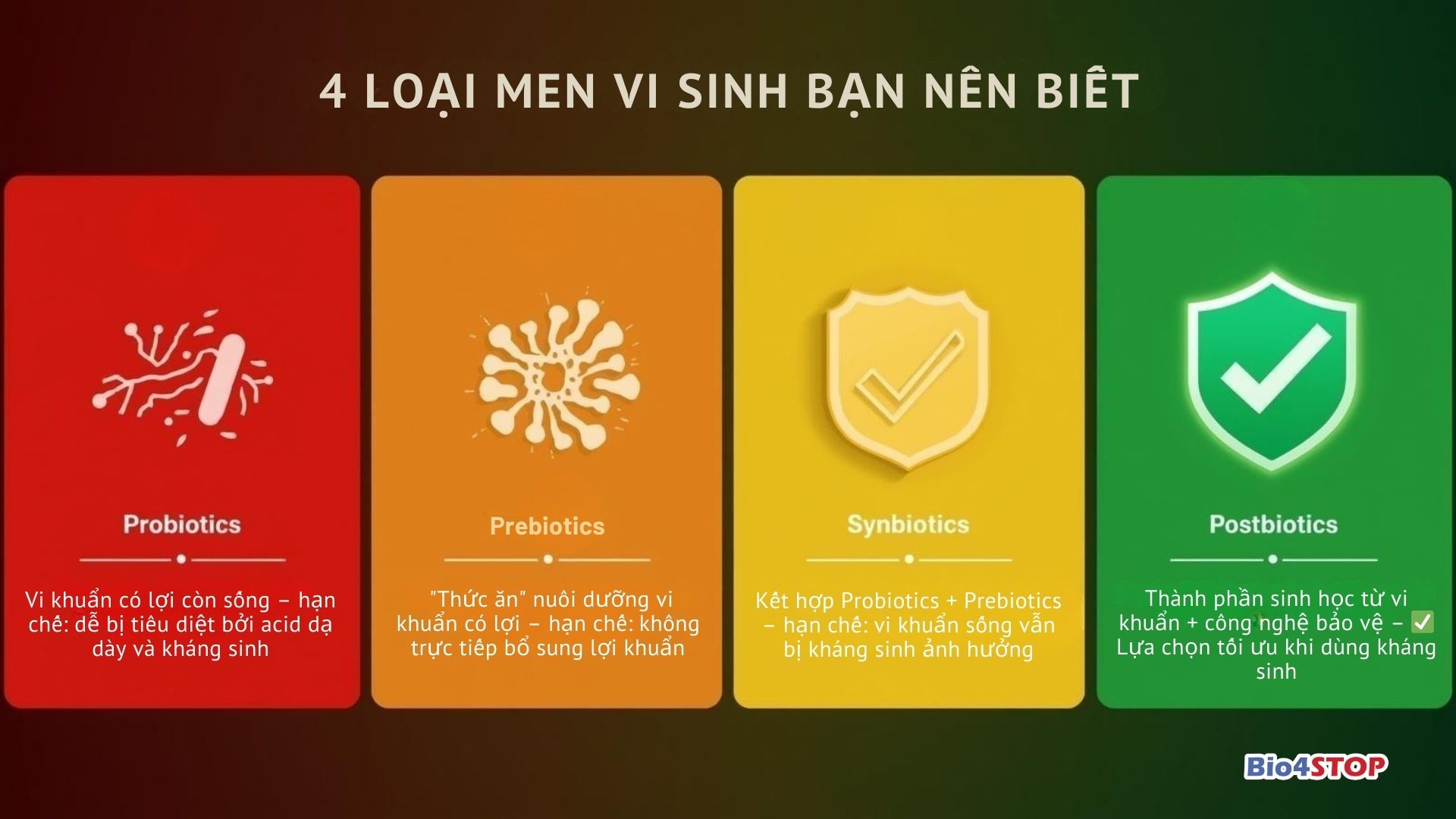 4 LOẠI MEN VI SINH BẠN NÊN BIẾT