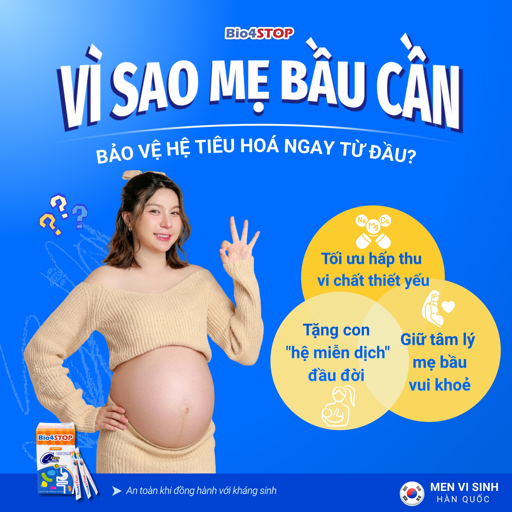 mẹ bầu mang thai cần men vi sinh