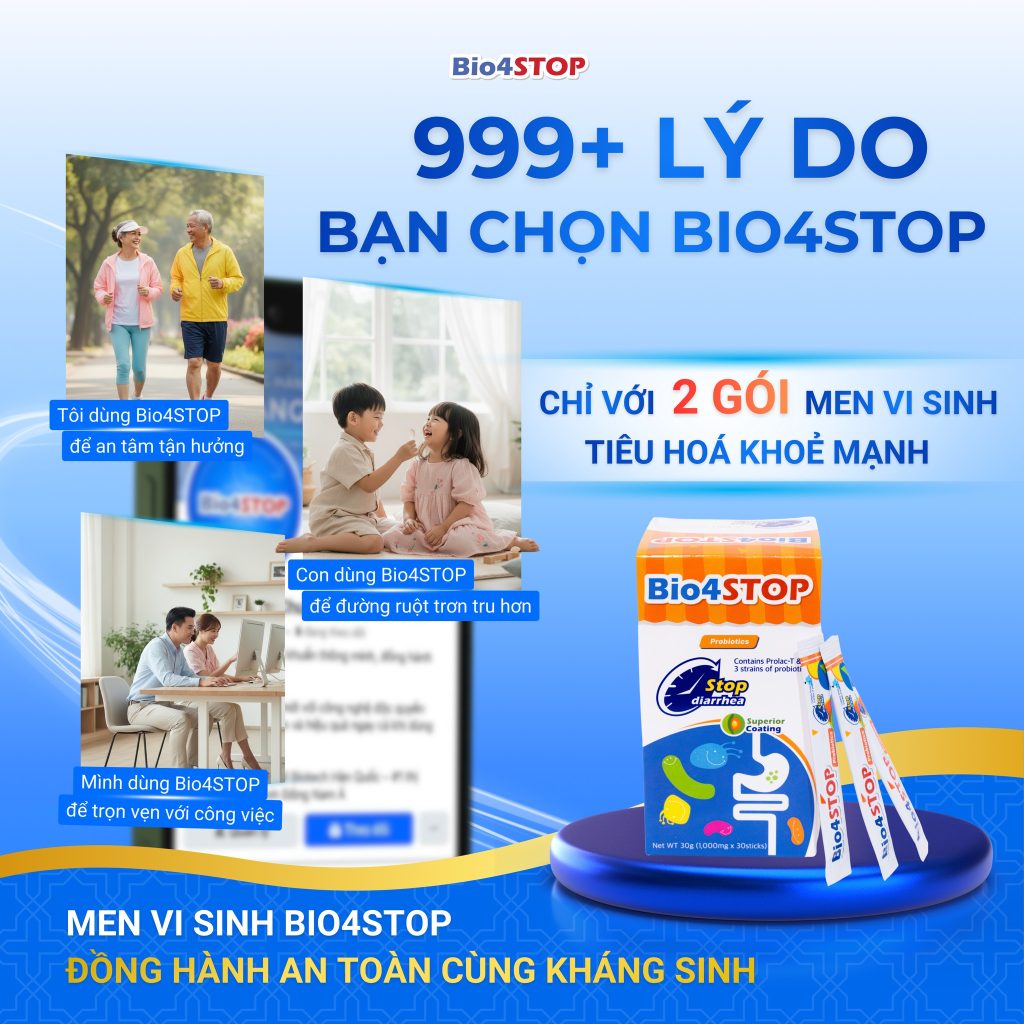 Hotline tư vấn miễn phí: 094.399.6568 Website: bio4stop.com.vn Email: kd2@truongsonpharmy.vn Địa chỉ: BT3 Ô số 4, Khu Đô Thị Văn Quán, Phường Hà Đông, TP. Hà Nội Mua tại: Các nhà thuốc, phòng khám uy tín trên toàn quốc Sản phẩm không phải là thuốc và không có tác dụng thay thế thuốc chữa bệnh. Bài viết cung cấp thông tin khoa học tổng quan, không thay thế tư vấn y khoa chuyên nghiệp. Nếu có vấn đề sức khỏe cụ thể, hãy tham khảo ý kiến bác sĩ hoặc dược sĩ có chuyên môn.